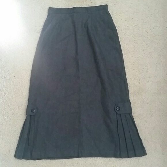 Vintage Dresses & Skirts - Vintage midi skirt pleated buttons